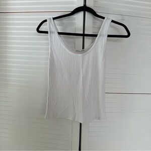 Reformation White Ribbed Tank Top